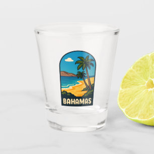 Retro Vintage Travel Bahamas Beach Landschaft Schnapsglas
