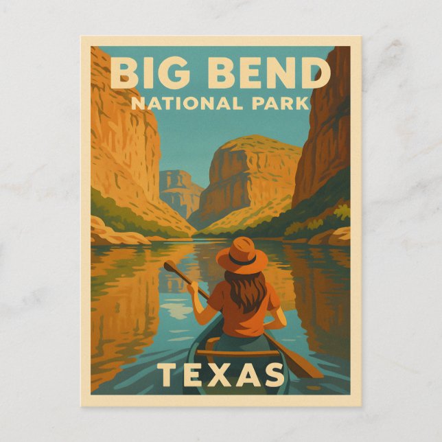 Retro Vintage Travel Big Bend Nationalpark Texas Postkarte (Vorderseite)