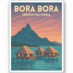 Retro Vintage Travel Bora Bora Aufkleber