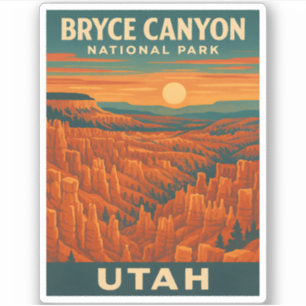 Retro Vintage Travel Bryce Canyon Nationalpark Aufkleber