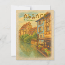 Retro Vintage Travel - Colmar Elsass Frankreich