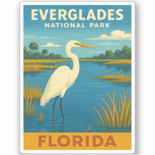 Retro Vintage Travel Florida Everglades Natur Aufkleber