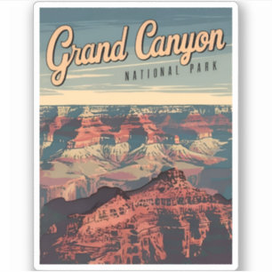 Retro Vintage Travel Grand Canyon Landschaftliche  Aufkleber