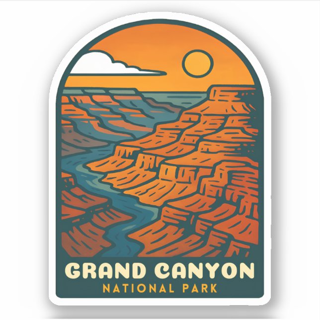 Retro Vintage Travel Grand Canyon National Park Aufkleber (Vorderseite)