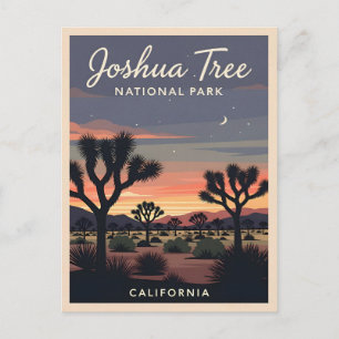 Retro Vintage Travel Joshua Tree Nationalpark Postkarte
