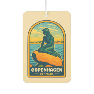Retro Vintage Travel Kopenhagen Dänemark Mermaid Autolufterfrischer