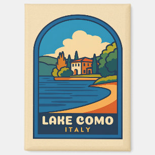 Retro Vintage Travel Lake Como Italien Landschaft Magnet