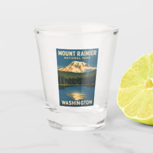 Retro Vintage Travel Mount Rainier Nationalpark Schnapsglas