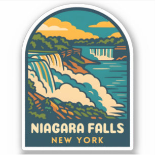 Retro Vintage Travel Niagara Falls New York Aufkleber