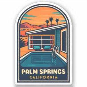 Retro Vintage Travel Palm Springs California Aufkleber