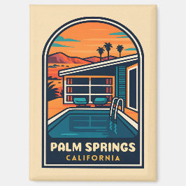 Retro Vintage Travel Palm Springs California Magnet