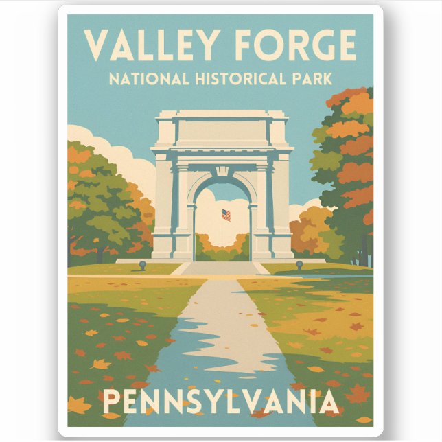 Retro Vintage Travel Pennsylvania Valley Forge Aufkleber (Vorderseite)