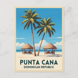 Retro Vintage Travel Punta Cana Dominikanische Rep Postkarte