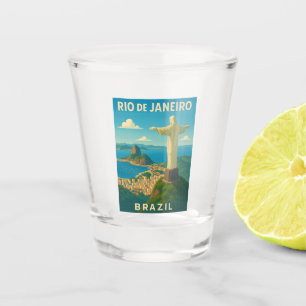 Retro Vintage Travel Rio de Janeiro Brasilien Land Schnapsglas