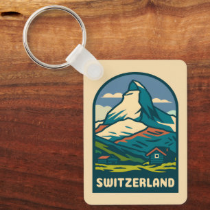 Retro Vintage Travel Schweiz Matterhorn Schlüsselanhänger