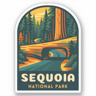 Retro Vintage Travel Sequoia Nationalpark Natursch Aufkleber