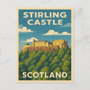 Retro Vintage Travel Stirling Castle Scotland Postkarte
