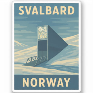 Retro Vintage Travel Svalbard Norwegen Landschaft Aufkleber