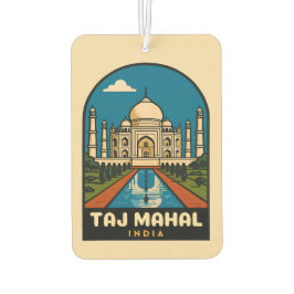 Retro Vintage Travel Taj Mahal India Illustration Autolufterfrischer