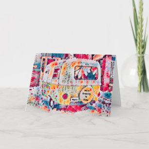 Retro Vintage Travel Trailer Camper Moving Ankündigung