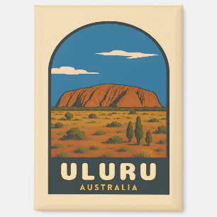 Retro Vintage Travel Uluru Australien Landschaft Magnet