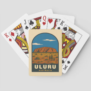 Retro Vintage Travel Uluru Australien Landschaft Spielkarten