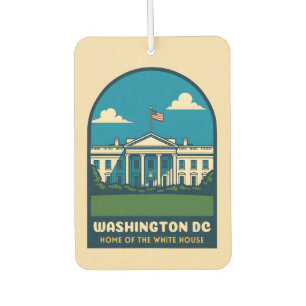 Retro Vintage Travel White House Washington DC Autolufterfrischer