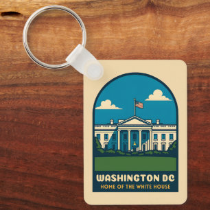 Retro Vintage Travel White House Washington DC Schlüsselanhänger
