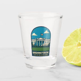 Retro Vintage Travel White House Washington DC Schnapsglas