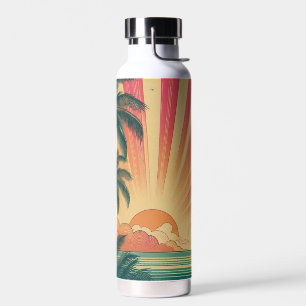 Retro/Vintage Tropisch/Hawaiianischer Sonnenunterg Trinkflasche