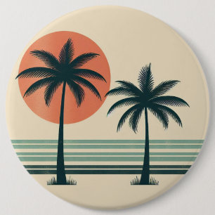 Retro/Vintage Tropische Palmen Bäume Button