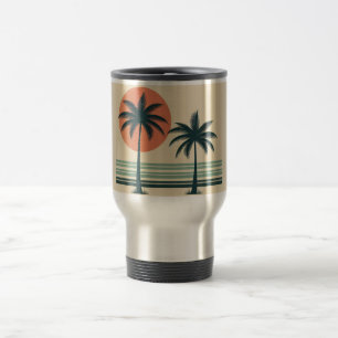 Retro/Vintage Tropische Palmen Bäume Reisebecher