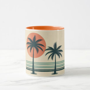 Retro-/vintage tropische Palmen Bäume Tasse