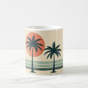 Retro/Vintage tropische Palmen Kaffeetasse