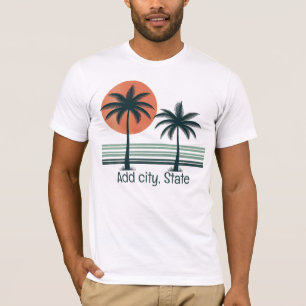Retro/Vintage tropische Palmen T-Shirt