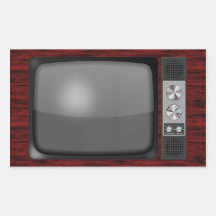 Retro Vintage TV-Gerät Rechteckiger Aufkleber