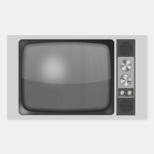 Retro Vintage TV-Gerät Rechteckiger Aufkleber
