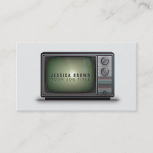 Retro-Vintage-TV-Illustration Visitenkarte