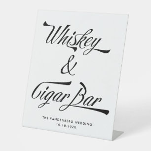 Retro Vintage Typografie Whiskey Cigar Bar Wedding Sockelschild