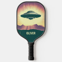 Retro Vintage UFO bei Sonnenuntergang Personalisie