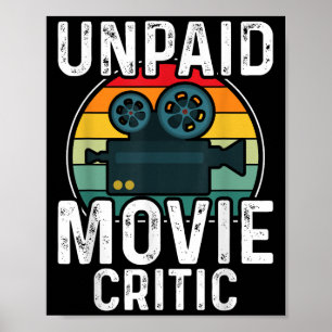 Retro Vintage Unbezahlter Filmkritiker Film Kino M Poster