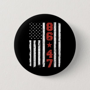 Retro Vintage US-Flagge 86 47 Anti Trump Button