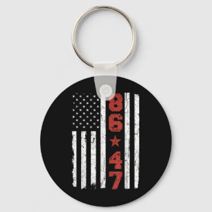 Retro Vintage US-Flagge 86 47 Anti Trump Schlüsselanhänger