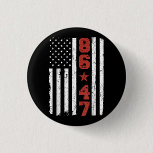 Retro Vintage USA-Flagge 86 47 Anti Trump Button
