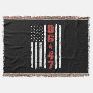 Retro Vintage USA-Flagge 86 47 Anti Trump Decke