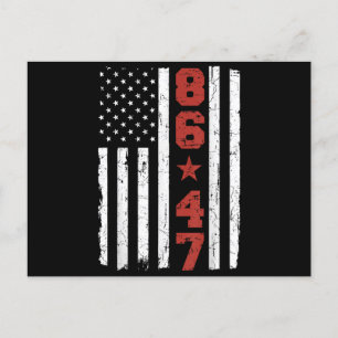 Retro Vintage USA-Flagge 86 47 Anti Trump Feiertagspostkarte