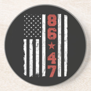Retro Vintage USA-Flagge 86 47 Anti Trump Getränkeuntersetzer