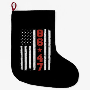 Retro Vintage USA-Flagge 86 47 Anti Trump Großer Weihnachtsstrumpf
