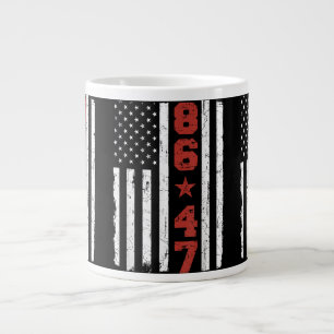 Retro Vintage USA-Flagge 86 47 Anti Trump Jumbo-Tasse