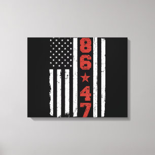 Retro Vintage USA-Flagge 86 47 Anti Trump Leinwanddruck
